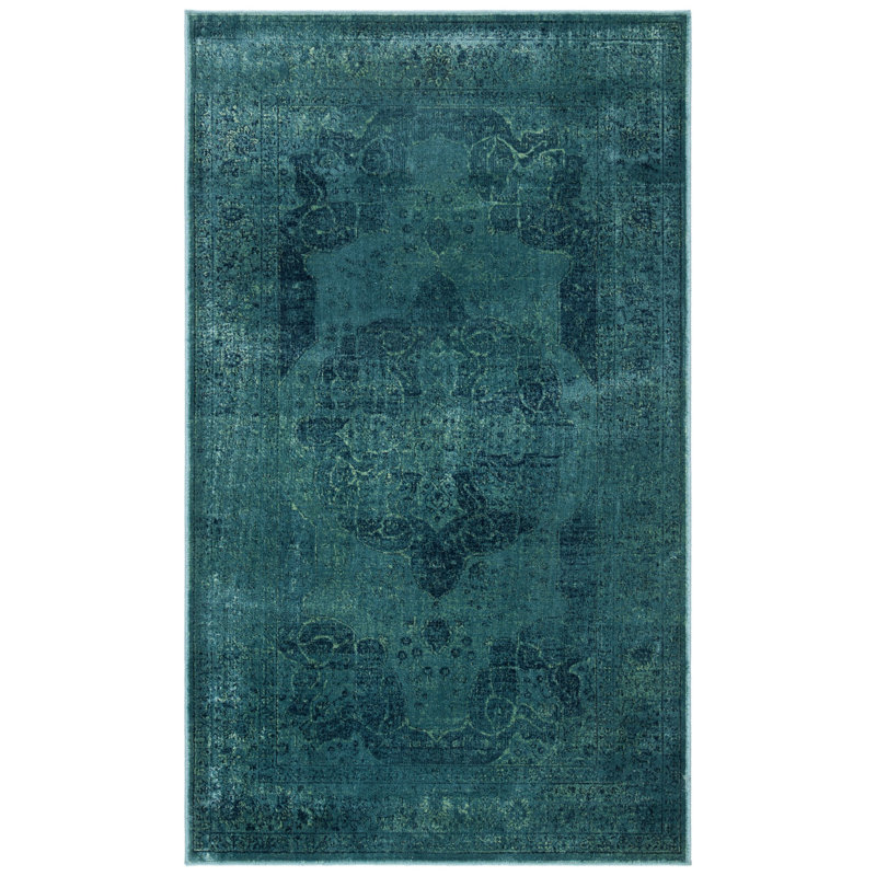 Evanoff Oriental Blue/Multi Area Rug, Rectangle 3'3" x 5'7"
