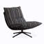 Fauteuil d'appoint pivotant en tissu italien à rayures minimaliste italien