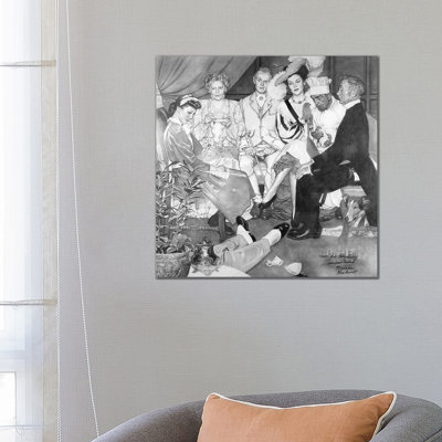 Murder Mystery by Norman Rockwell - Wrapped Canvas Print
