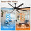 85" 8-blade Led Standard Ceiling Fan With Remote Control Farmhouse Ceiling Fan With Light Kit Included