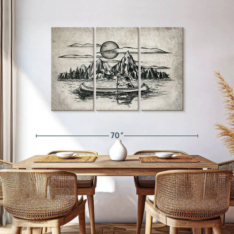 Lelar Indian In Canoe, 36" H x 57" W