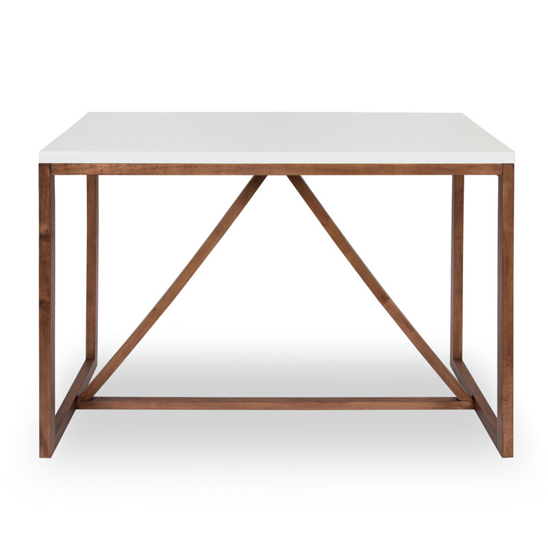 Table de salle à manger Feltonville, Brun noyer / blanc