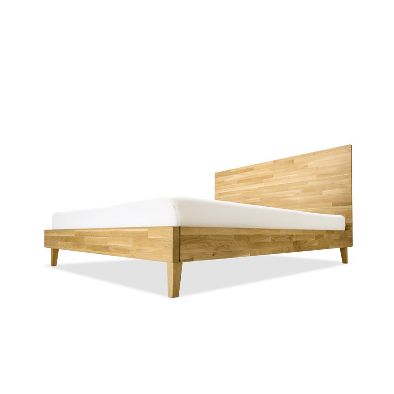 Upholstered Bed, Oil wax oak, 200 x 200 cm