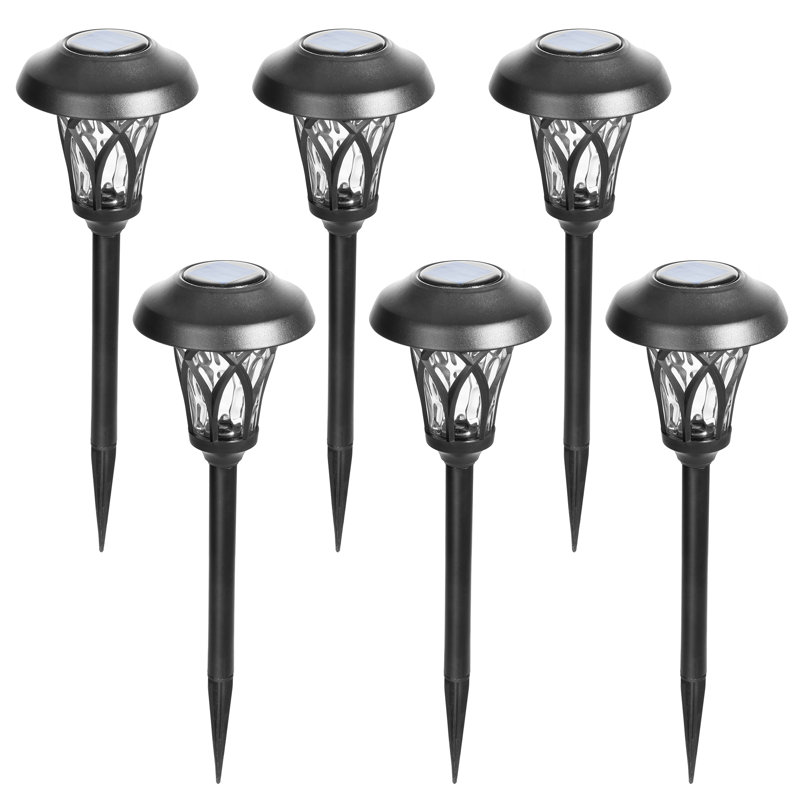 gigalumi Low Voltage Solar Powered Integrated LED Metal Pathway Light Pack (Set of 6)