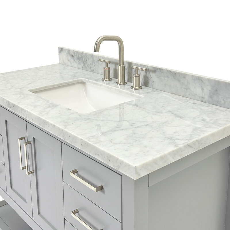 Magnolia Bath Vanity Oval Basin S049SCWOV, Gray, Rectangular