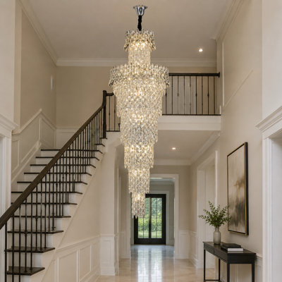 Lustre en cristal 30 lumières avec escalier en cascade K9