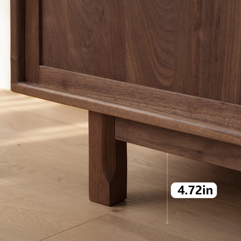Classic black walnut TV cabinet, 78.74"