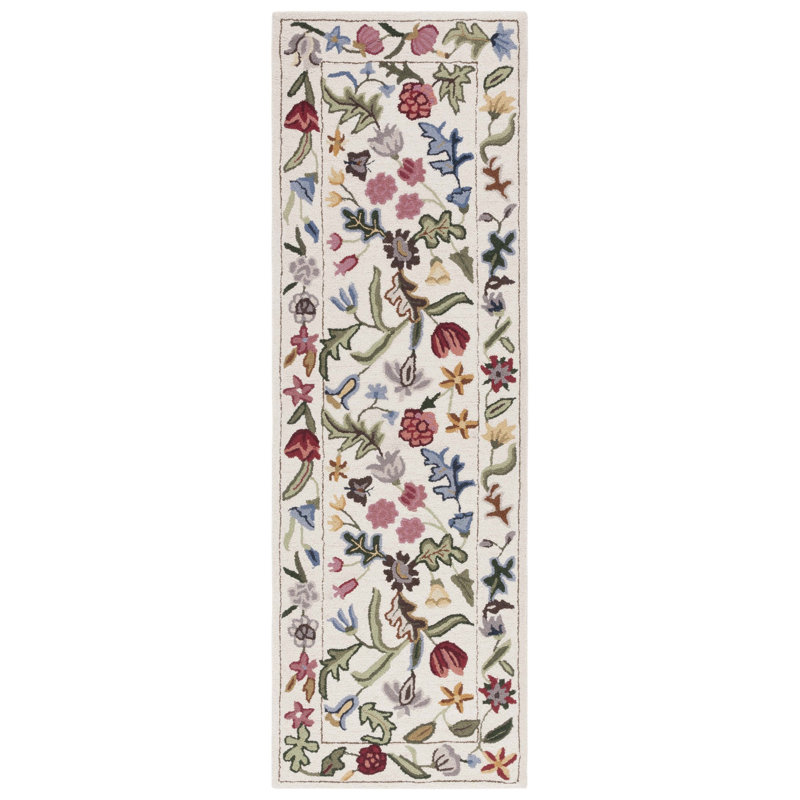 Jamaine Hand Tufted Wool Floral Rug, Runner 2'6" x 8'
