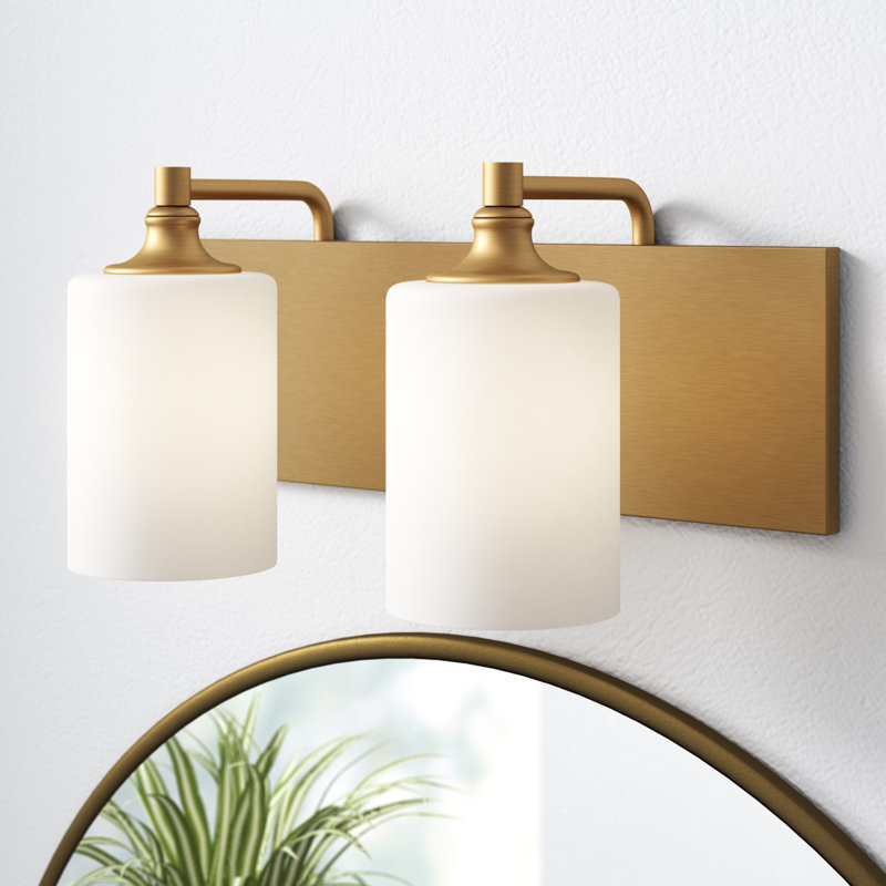 Éclairage pour salle de bain 2 lumières Brylan, Laiton vieilli