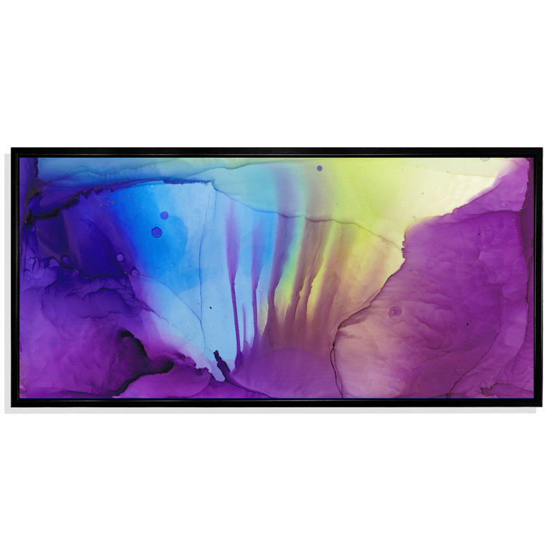 Mauve, encre mauve - Impression sur toile, Cadre noir, H 8 po x l 12 po x P 1 po