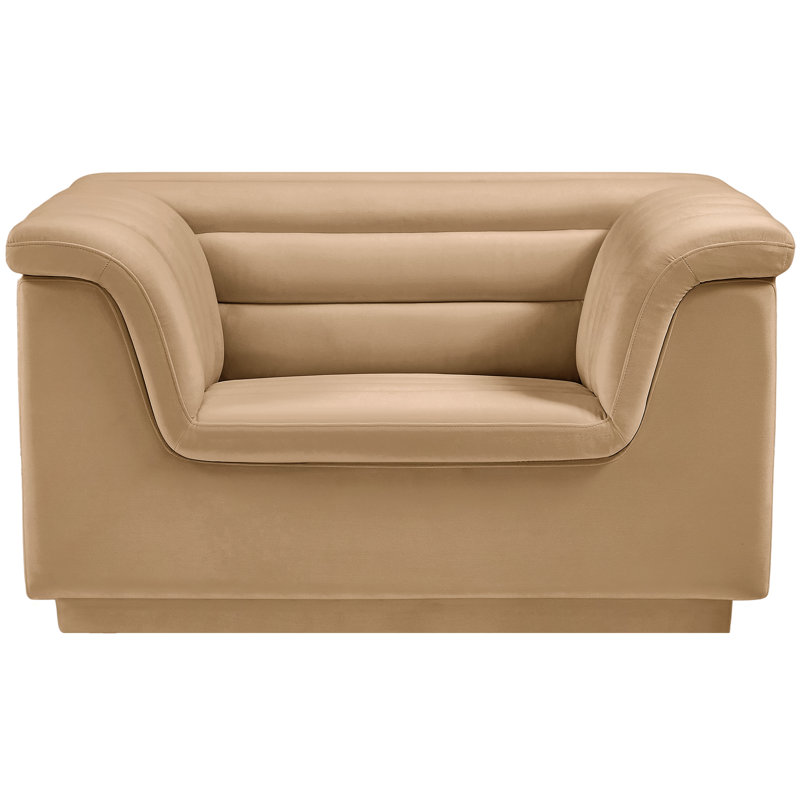 Fauteuil Hoshi, Velours brun clair