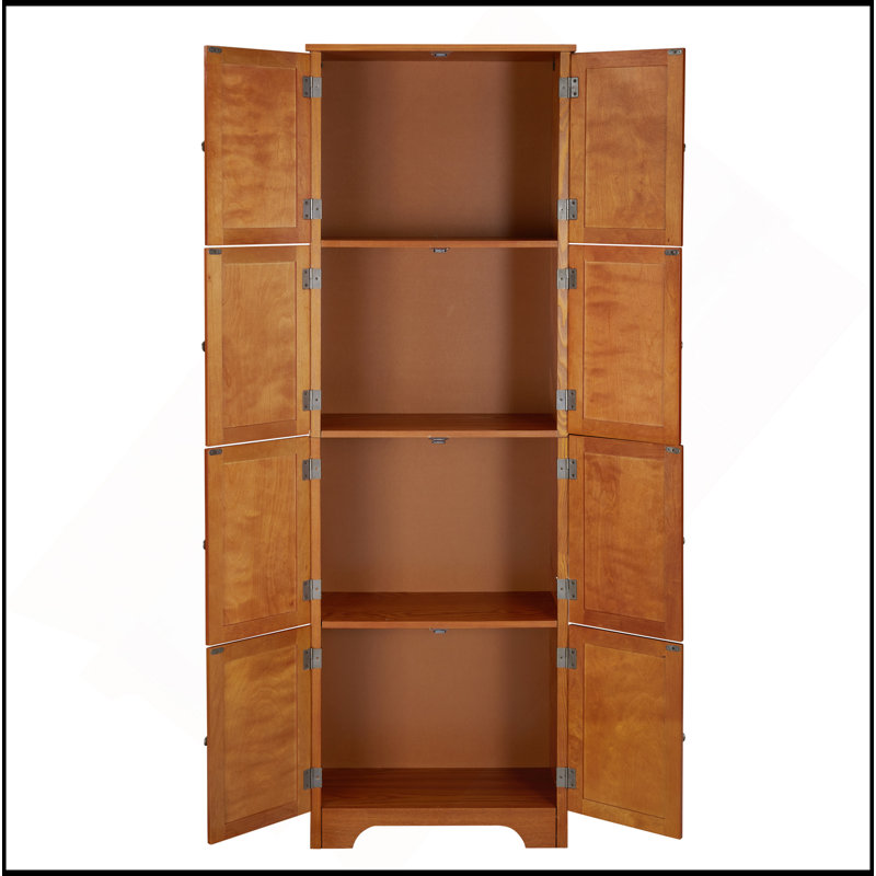 72.4" Tall Storage Cabinet Tall Storage Cabinet With 8 Doors And 4 Shelves ,Bookshelf Living Room, Kitchen, Dining Room, Office  Freestanding Storage Cabinet