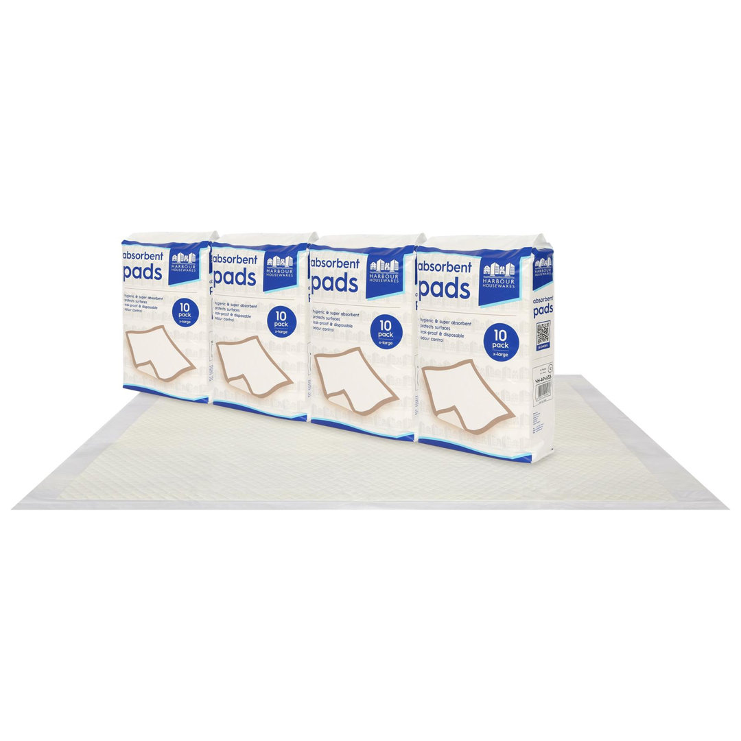 Harbour Housewares Incontinence Bed Pads - White - 60cm x 89cm - Pack of 40 - Image 3