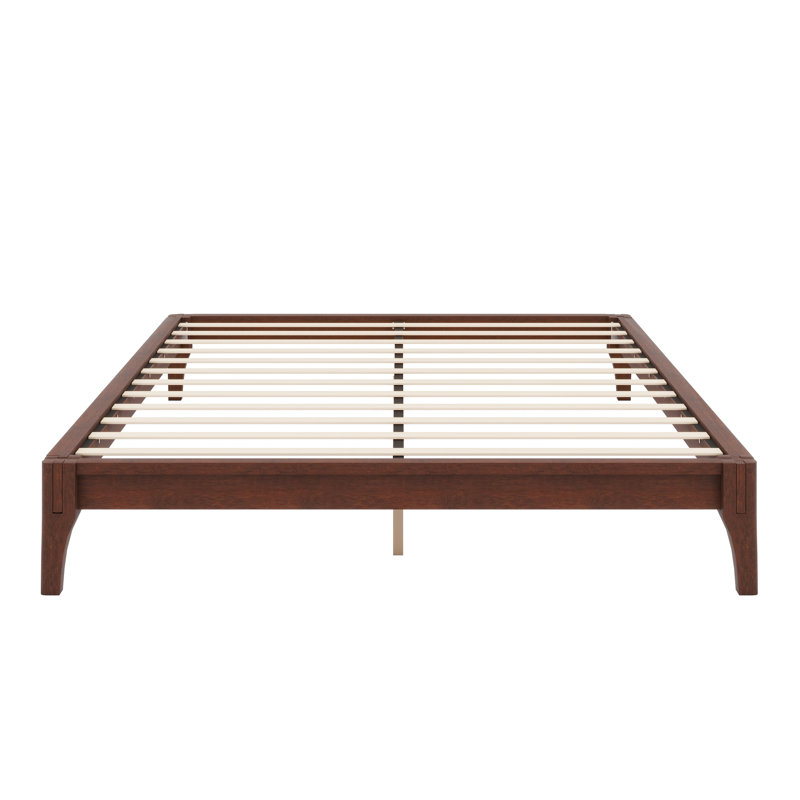 Solid Dry Bamboo Wood Platform Bed, Chocolate