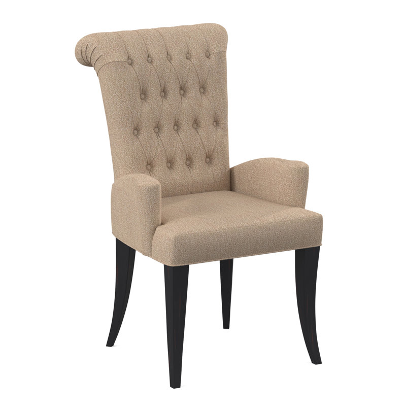 Petit fauteuil de salle à manger Gossamer, Ébène rétro, Mélange de polyester blé Maya