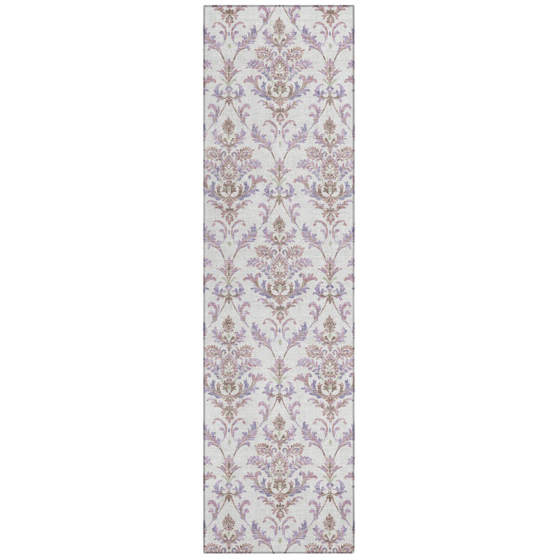 Machine Washable Indoor/Outdoor Chantille ACN2325 Damask Rug, Runner 2'3" x 7'6"