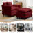 Modular Sectional Sofa Couch,Deep Seat Sofa With Movable Ottoman For Living Room,Chenille Couch With Pillows-641284951