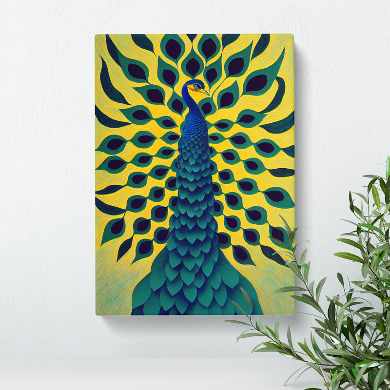 Peacock Abstract No.5 - Wrapped Canvas, 60cm H x 40cm W x 3cm D