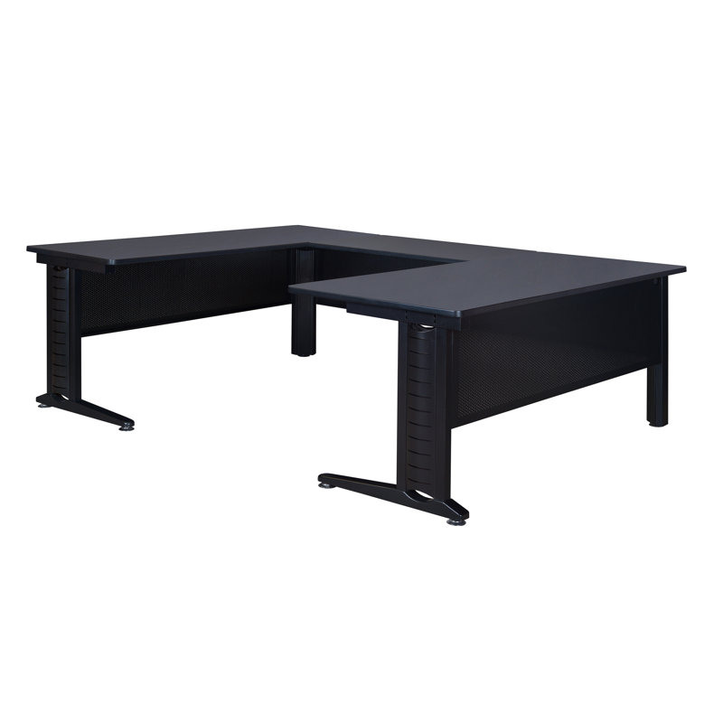 Nevjana Fusion U Shape Desk Shell, Gray, 29" H x 66" W x 102" D, 48"
