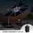 9' Square Lighted Cantilever Umbrella With Base In Ground,Navy-96664814