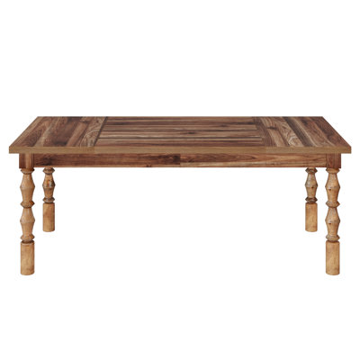 Rectangle Dining Table, 62” Kitchen Table with Carved Turned Legs for 4-6 People