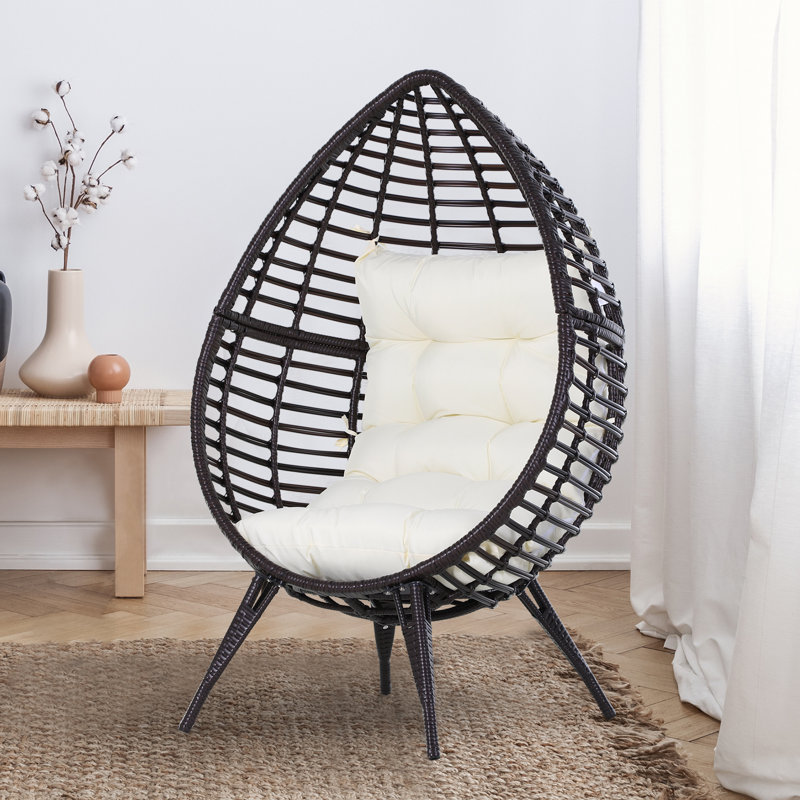 Chaise de terrasse avec coussins Luxembourg, Blanc, Noir, noir, noir, noir