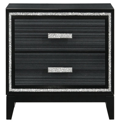 2 tables de chevet, noir vieilli - Rangement pour chambre avec table de chevet de style contemporain et 2 tiroirs pratiques