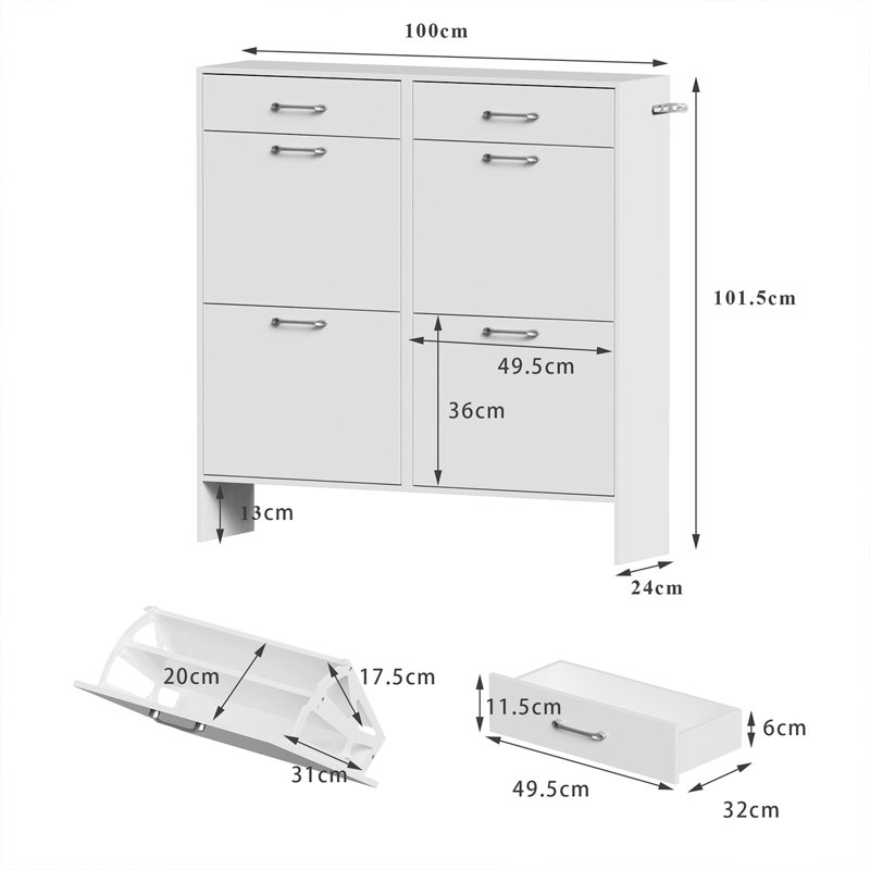 24 Pair Shoe Storage Cabinet