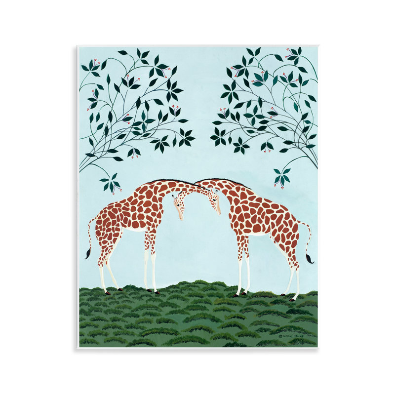 Plaque murale girafe symétrique Friendship, conception par Susan Henke