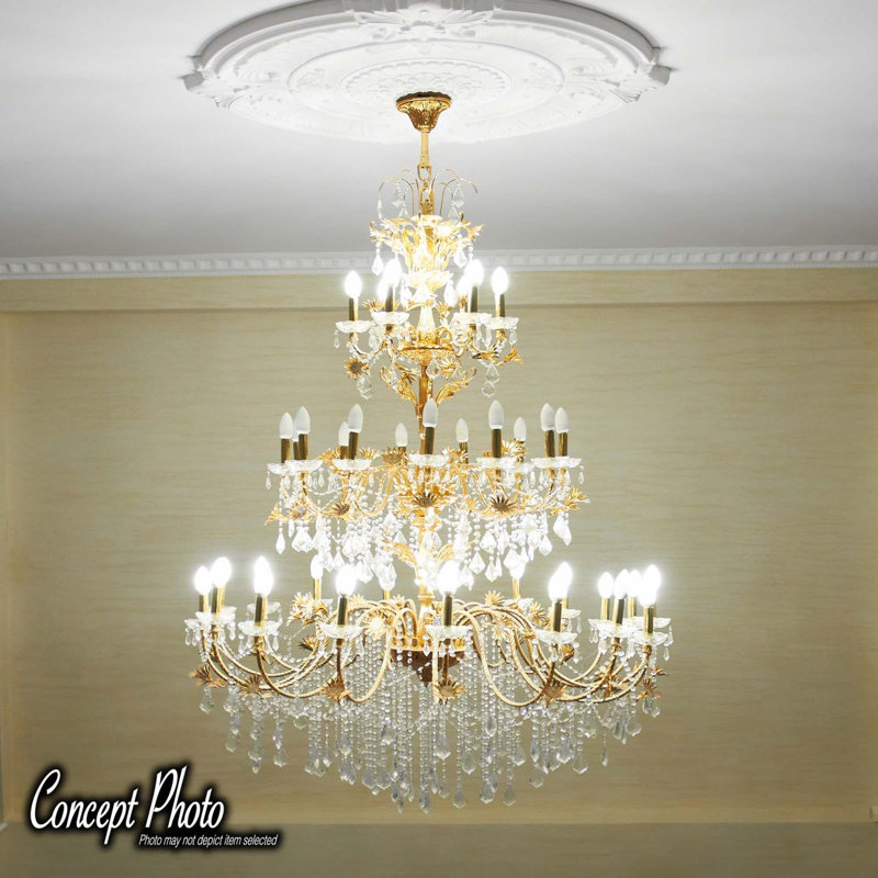 Médaillon de plafond floral en polyuréthane 35-3 / 16 po 2-1 / 2 po