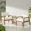 Chaises longues modernes de patio, coussins crème en bois d'acacia pour le bord de la piscine