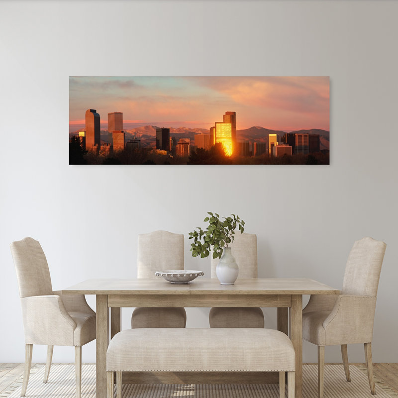 Denver skyline 1 Piece Wrapped Canvas Panoramic Wall Art, 50.8 cm H x 152.4 cm W