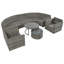 9-Pieces Outdoor Half-Moon Patio Sofa Set-1137055671