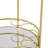 Round Gold Rolling Bar Cart Wine Rack and Lockable Casters
