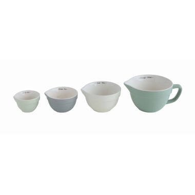 Transpac Ceramic 6.25 in. Stacking Measuring Cups Set of 4