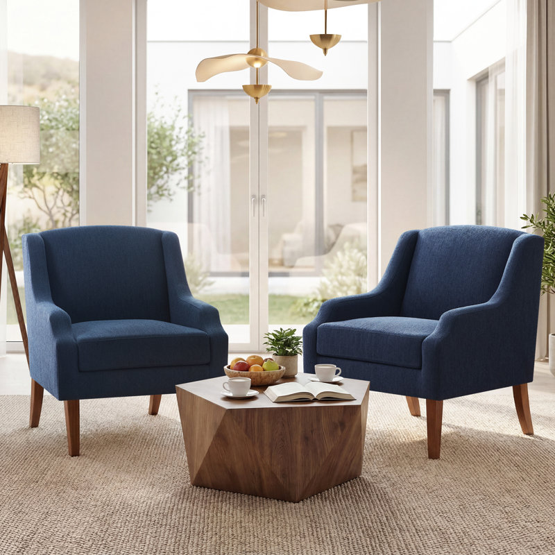  Chaise d'appoint rembourrée Halcott, Bleu très foncé