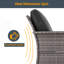 Ensemble de conversation de patio 3 pièces avec chaise berçante pivotante-1596008803