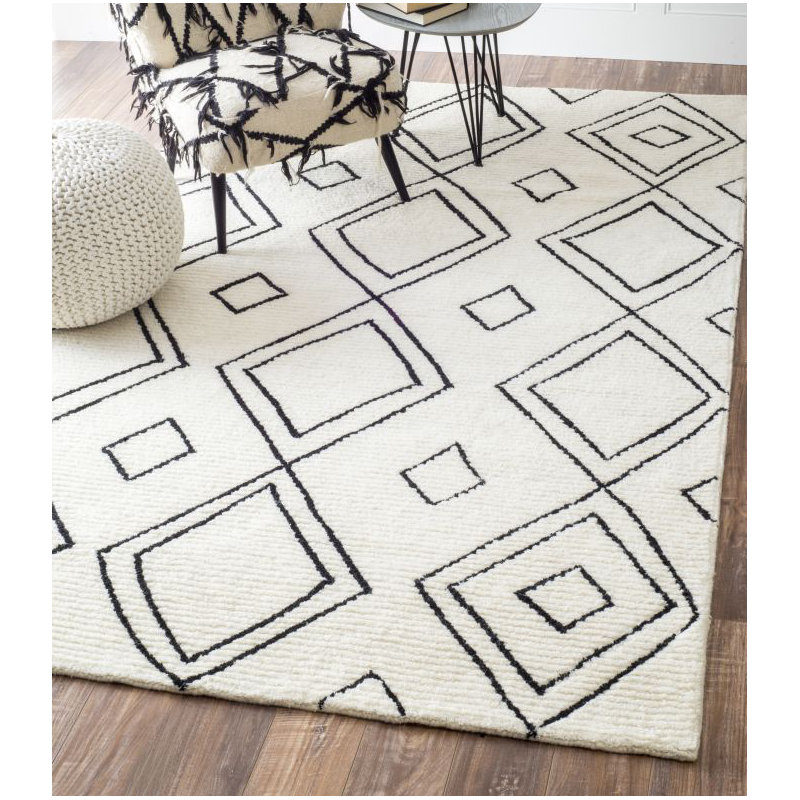 Musselman Wool Moroccan Indoor Rug, Rectangle 4' x 6'