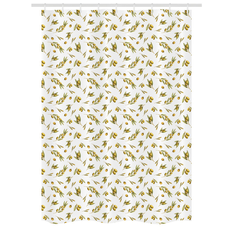 Floral Shower Curtain with Hooks Included, 78" H x 54" W