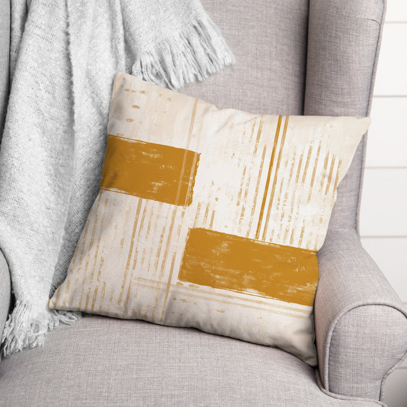  Coussin décoratif intérieur / extérieur, Orange / Jaune