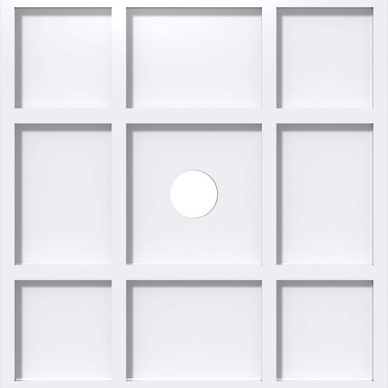 26"OD x 3"ID x 9"C x 1"P Rubik Architectural Grade PVC Contemporary Ceiling Medallion, 26" H x 26" W x 1" D