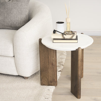Brecken Marble Top End Table