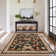 Floral Machine Washable Rug with Non-Slip Backing, Soft Thin Low Pile Non Shedding Floor Carpet, Indoor Foldable Printed Accent Mat for Living Room/Nursery/Bedroom