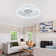 Indoor Flush Mount Ceiling Fan With LED Light And Remote Control