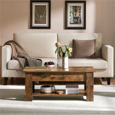Lift Top Four Leg Coffee Table with Storage