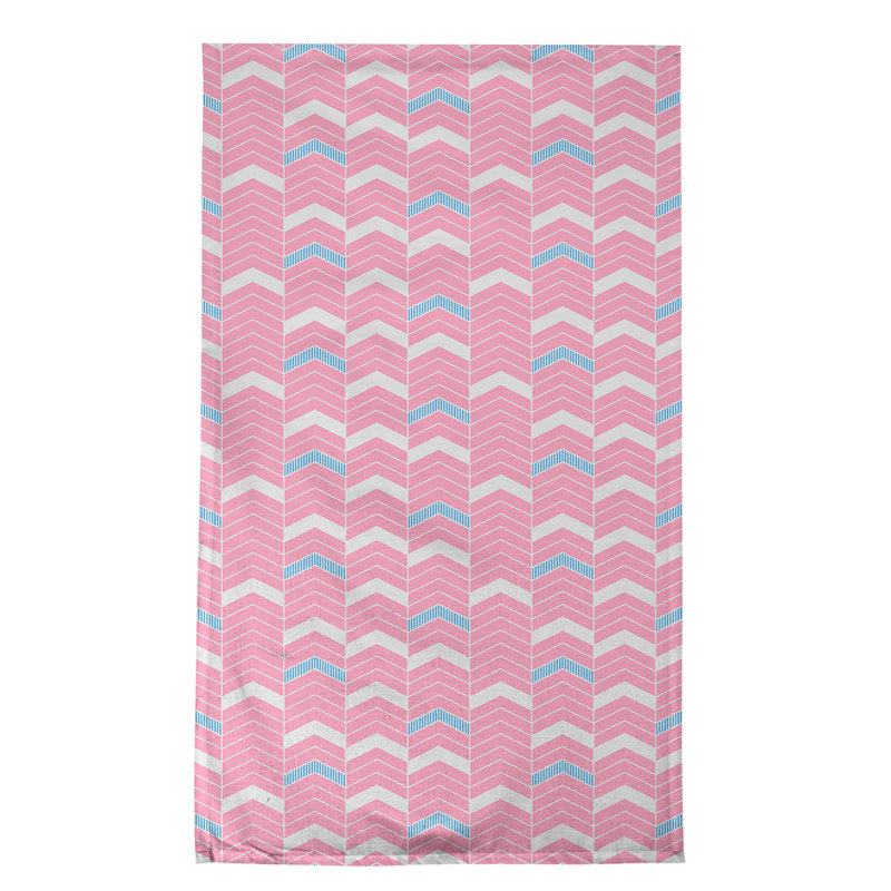 Stephenie Tea Towel Kitchen Towel, Pink/Deep Sky Blue, Cotton Twill