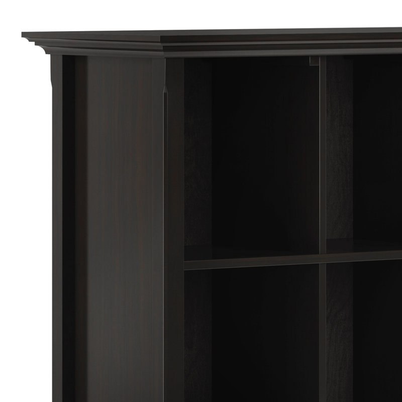 Hickory Brown 57" Solid Wood 12-Cube Storage Bookcase