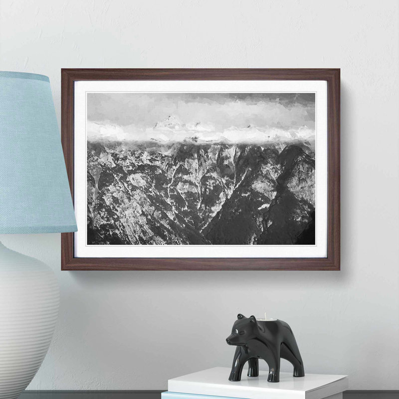 The Alps in Slovenia in Abstract - Framed Print, Walnut Framed, 62cm H x 87cm W x 2cm D