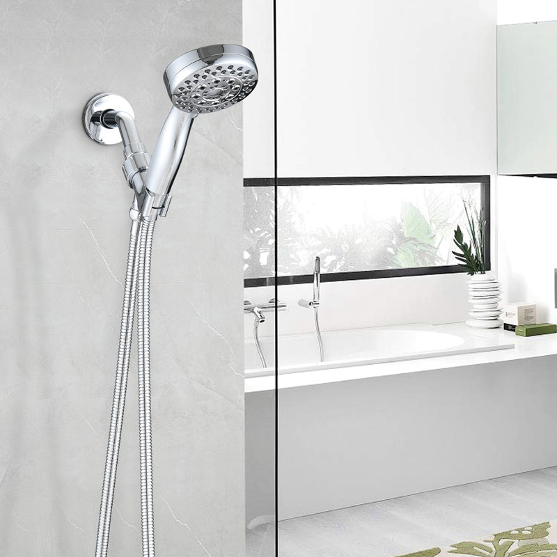 High Handheld Shower, 5 Spray Modes, , Abs Head Shower With , Construction, Chrome