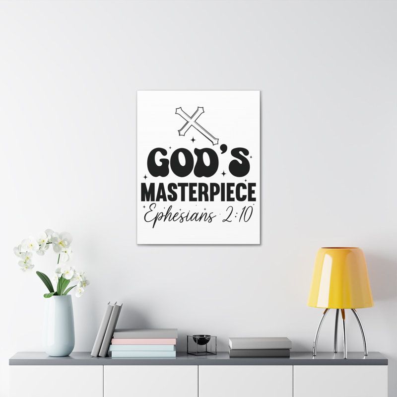 Trinx Scripture Walls Ephesians 2:10 You are God's Masterpiece Bible Verse Canvas Christian